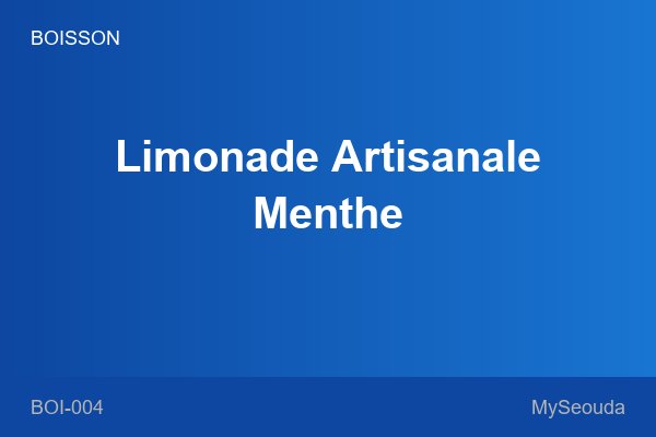 Limonade Artisanale Menthe